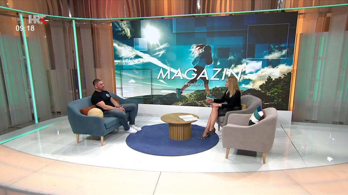 Marko Kos i voditeljica u studiju emisije Dobro jutro, Hrvatska.